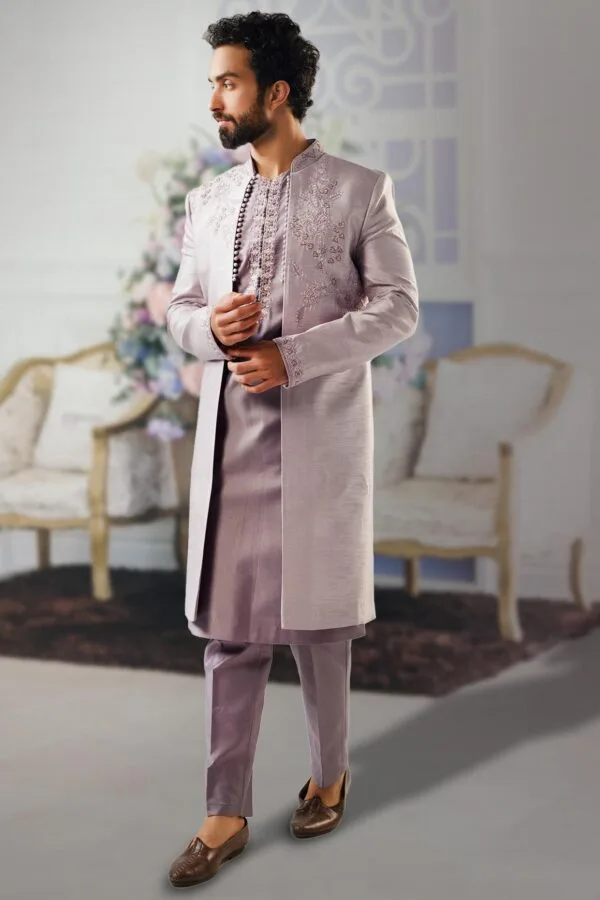 Lavender Indo Western jacket set