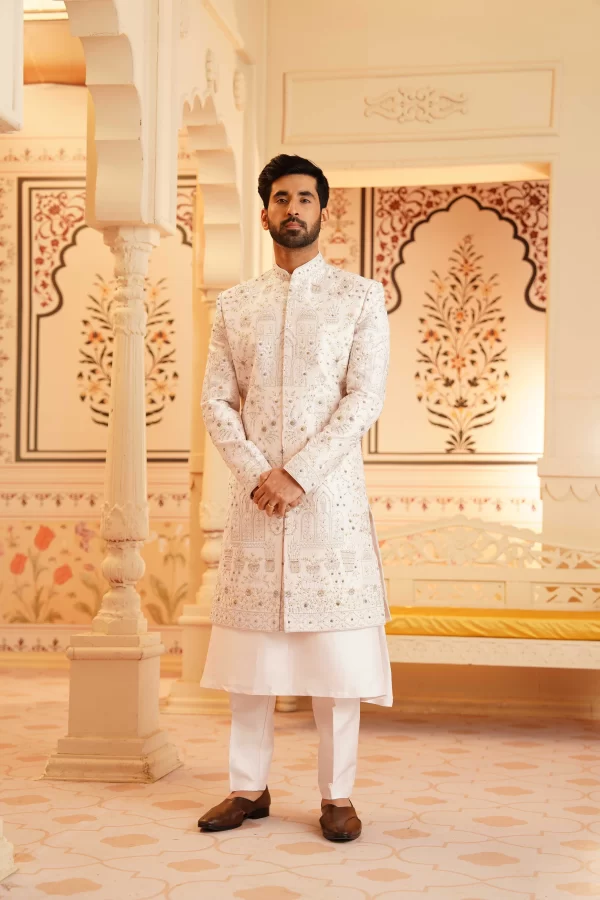 Pearl embroidered sherwani
